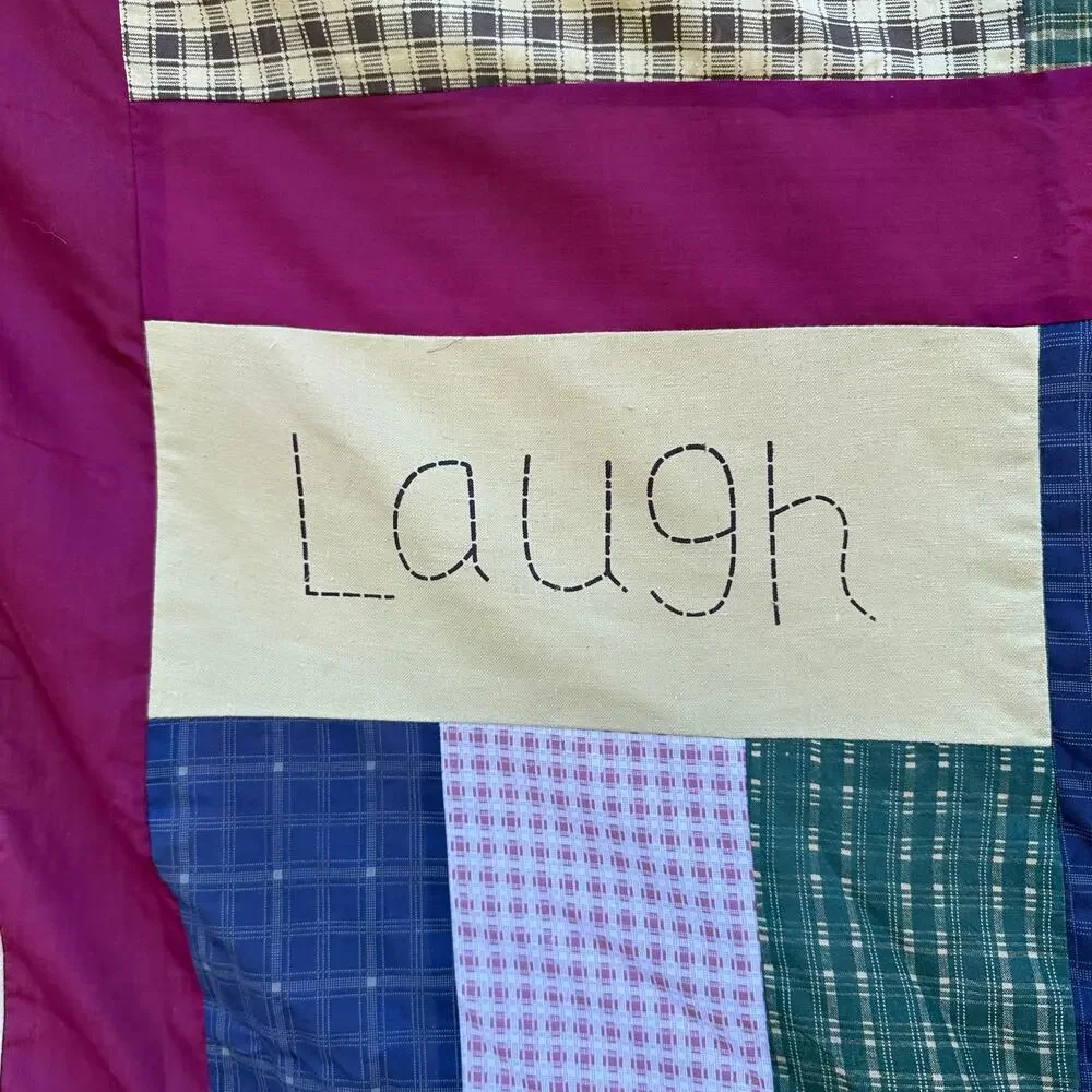 Quilt lap, folk art, live, laugh, love angels, country cottage core homie quilt